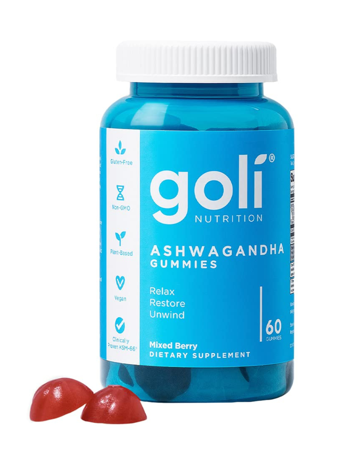 Goli's Ashwagandha & Vitamin D Gummy - Mixed Berry, KSM-66 Ashwagandha