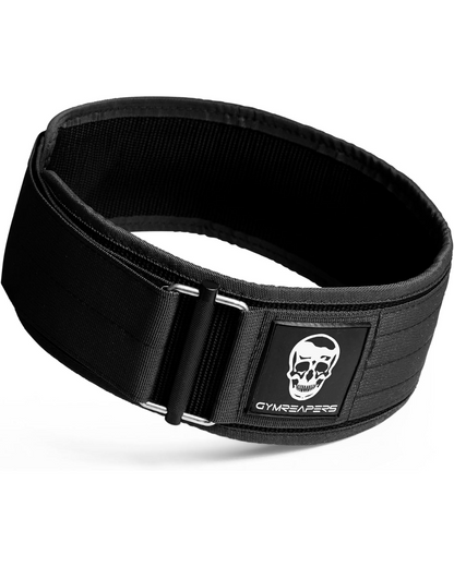 Gymreapers Quick Locking Weightlifting Belt - 4 Inch Neoprene with Metal Buckle - Adjustable Olympic Lifting Back Support