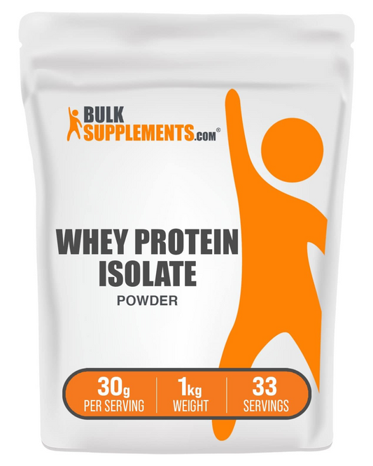 Unflavored Whey Protein Powder by Bulk Supplements - 30g per Serving, 1kg (2.2 lbs)