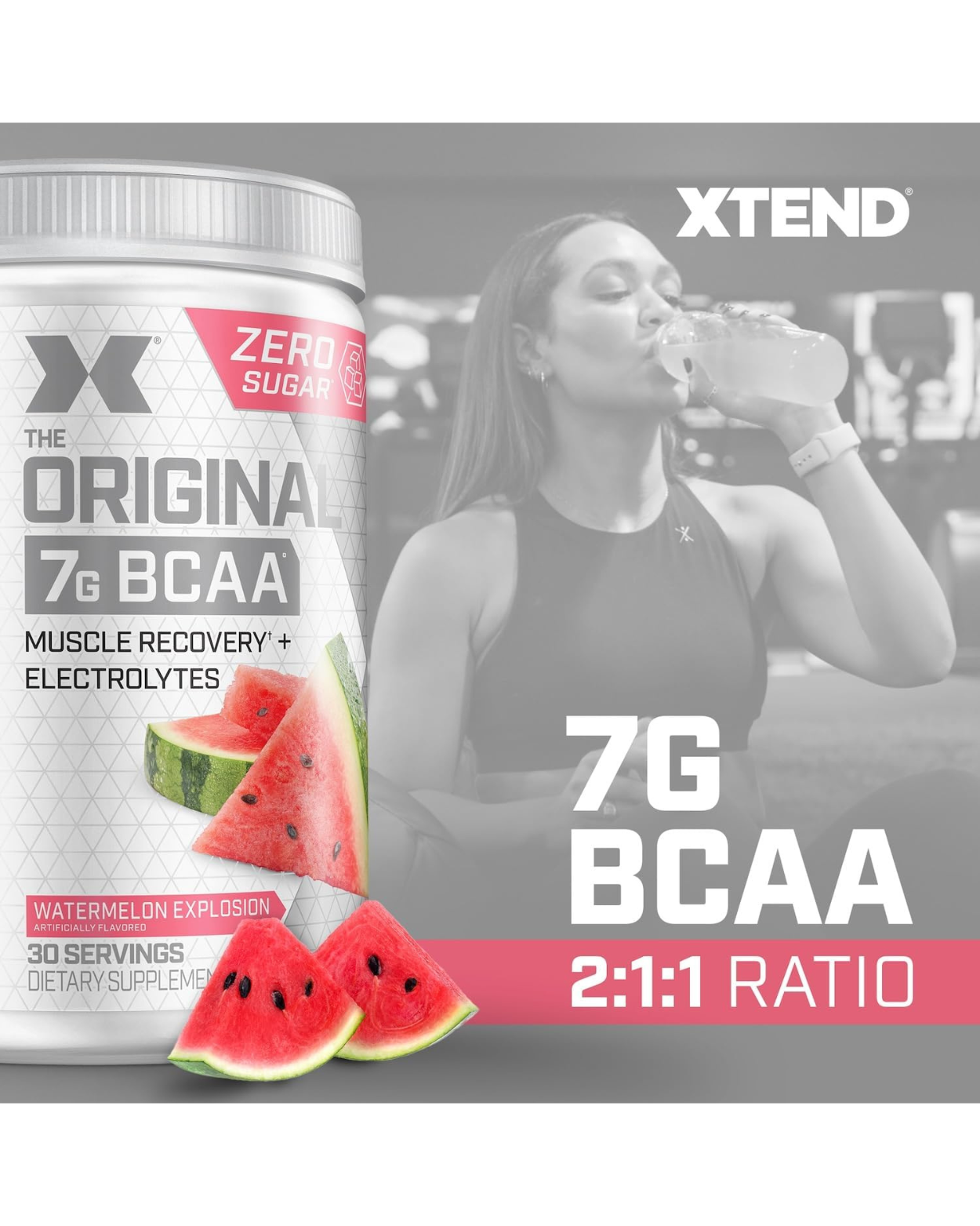 Xtend XTEND Original BCAA Powder, 7g BCAA and 2.5g L-Glutamine, Sugar Free Post Workout Muscle Recovery Drink with Amino Acids, 30 Servings