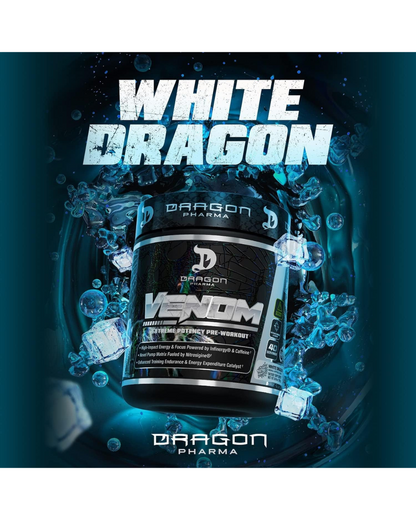 DRAGON PHARMA Venom Extreme Potency Pre-Workout - Laser Sharp Focus + Energy, Intense Performance, Proven Ingredients for Enhanced Vasodilation & Endurance (40 Servings)