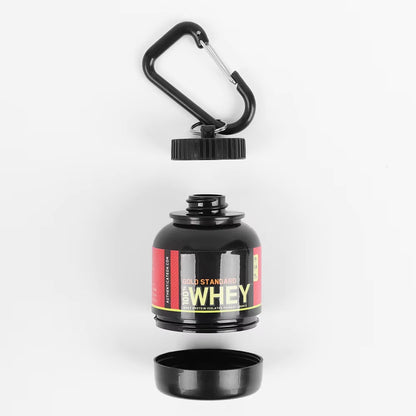 Mini Portable Protein Powder Bottles with Keychain Health Funnel Medicine Bottle Small Water Cup Outdoor Sport Storage