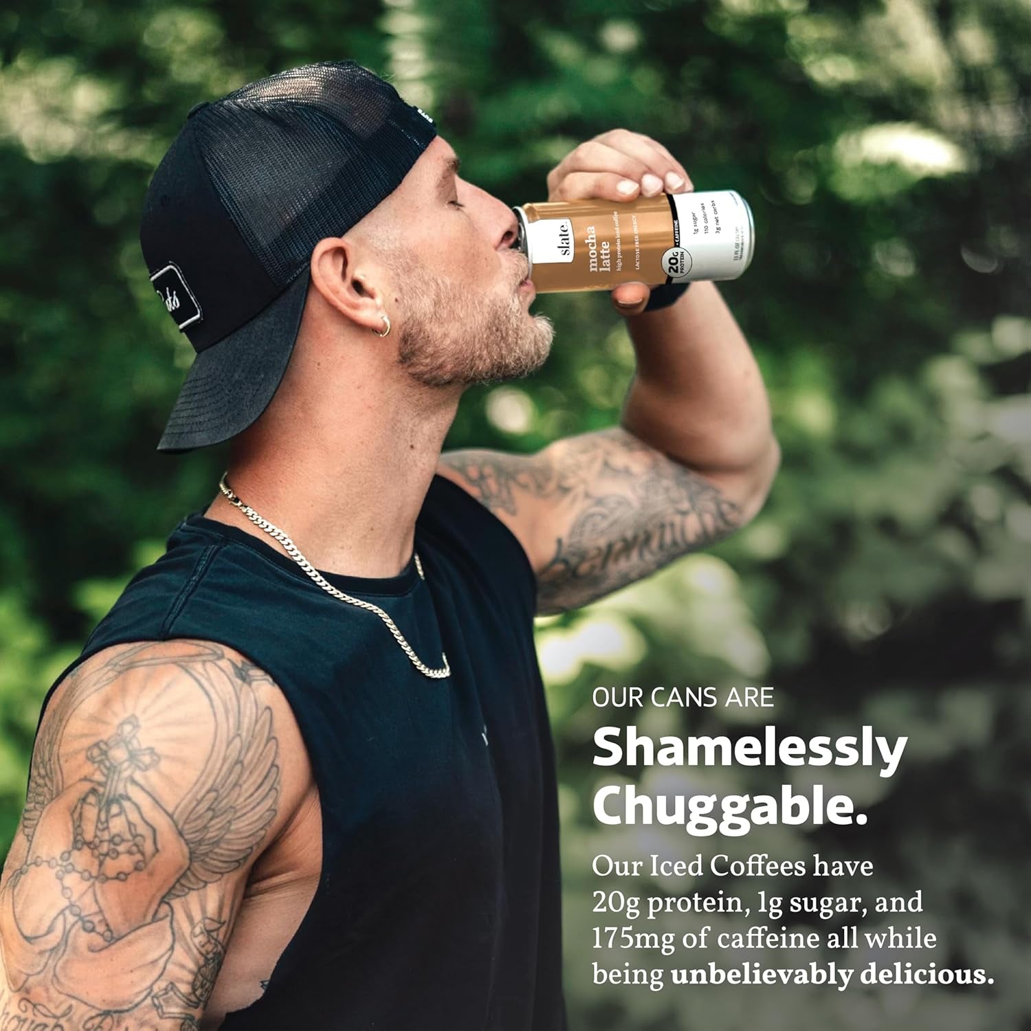 Slate Milk - High PROTEIN + ENERGY Iced Coffee - Caramel Latte, Mocha Latte, Vanilla Latte - 175mg Caffeine, Lactose Free - 20g Protein, 1g Sugar - 11 fl oz, 12 Cans