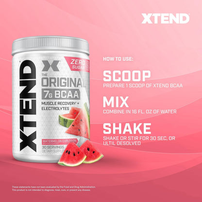 Xtend XTEND Original BCAA Powder, 7g BCAA and 2.5g L-Glutamine, Sugar Free Post Workout Muscle Recovery Drink with Amino Acids, 30 Servings