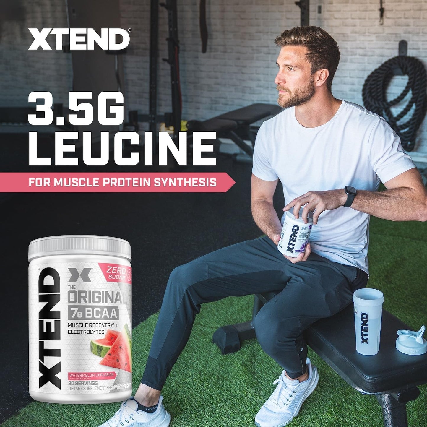 Xtend XTEND Original BCAA Powder, 7g BCAA and 2.5g L-Glutamine, Sugar Free Post Workout Muscle Recovery Drink with Amino Acids, 30 Servings