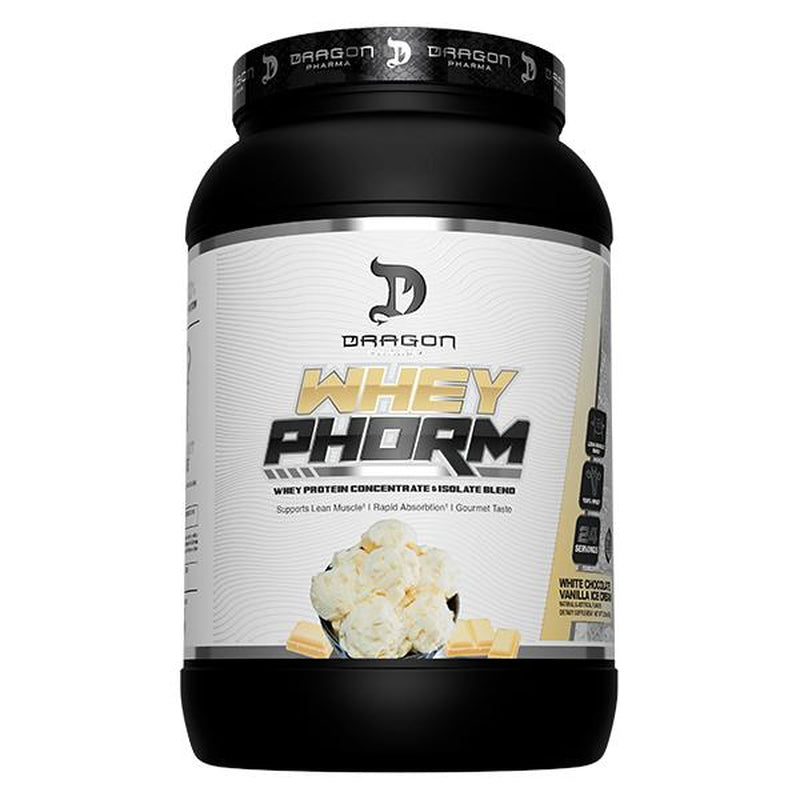 DRAGON PHARMA 100% Whey Protein Blend (2LBS), Fast Absorption, Gluten Free, Maximize Recovery, Great Tasting, 25 Grams of Protein