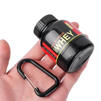 Mini Portable Protein Powder Bottles with Keychain Health Funnel Medicine Bottle Small Water Cup Outdoor Sport Storage