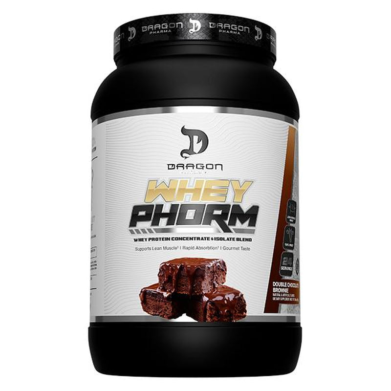 DRAGON PHARMA 100% Whey Protein Blend (2LBS), Fast Absorption, Gluten Free, Maximize Recovery, Great Tasting, 25 Grams of Protein