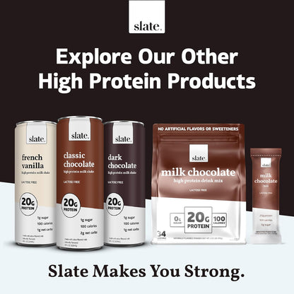 Slate Milk - High PROTEIN + ENERGY Iced Coffee - Caramel Latte, Mocha Latte, Vanilla Latte - 175mg Caffeine, Lactose Free - 20g Protein, 1g Sugar - 11 fl oz, 12 Cans