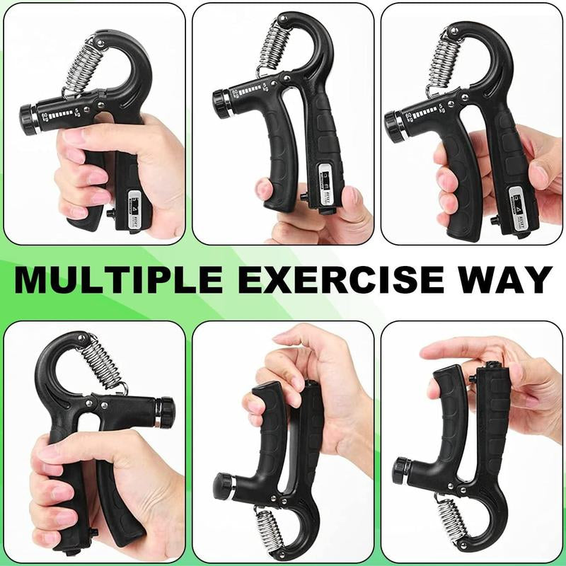 Adjustable Hand Grip Strengthener with Counter - 5-60Kg Non-Slip Exerciser for Ultimate Hand Strength Training - Gymtok Fitness Essential